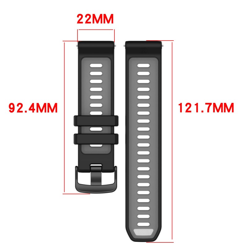 Двухцветный ремешок 22 мм для  – обзор и цена Silicone Watch Band 22Mm