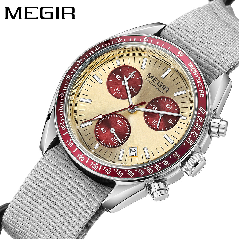Мужские часы MEGIR 2247, новые – обзор и цена Canvas Strap Watch