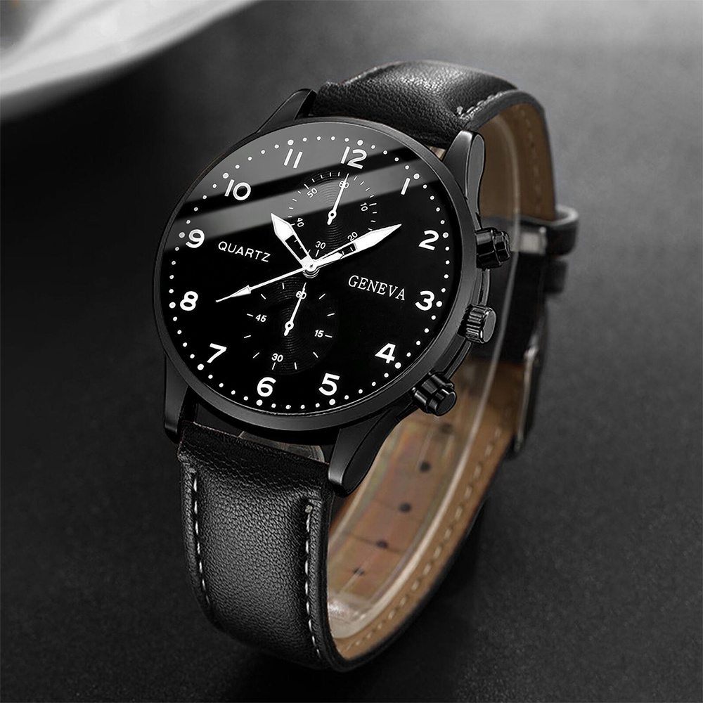 Мужские деловые часы, модный ц – обзор и цена Leather Watch Band Men